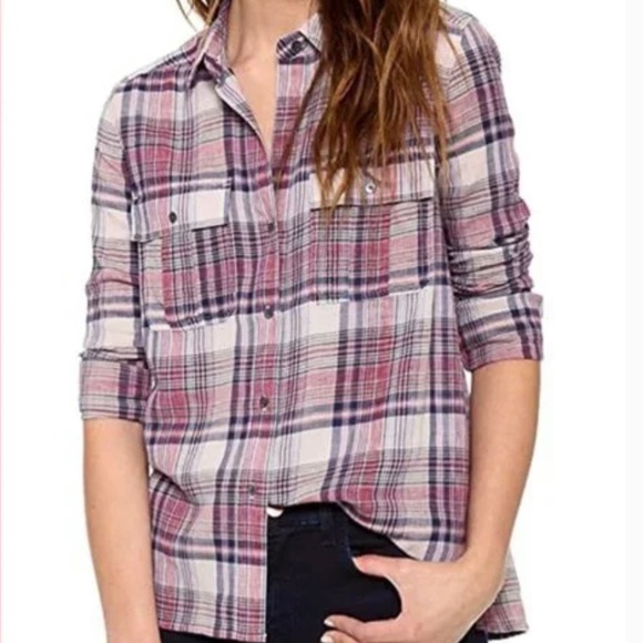 James Perse Button Down Plaid Shirt Size Small - Picture 1 of 8